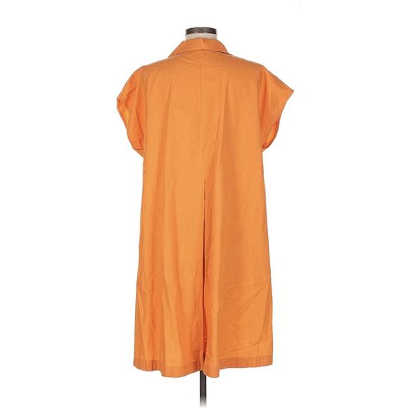 Weekend Max Mara Orange Cotton Poplin Neottia Shift Mini Shirt Dress M - Picture 2 of 9
